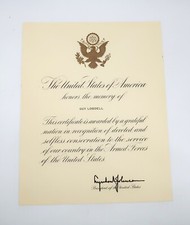 Vtg POTUS Lyndon Johnson Honor of Guy Lobdell Posthumous Ephemera picture