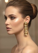 Elegant Gold Tone Spiral Drop Earrings with Clip-On Closure picture