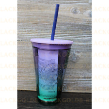 NEW Starbucks Purple Glass 100% Post-Consumer Recycled with Plastic Lid 16oz picture
