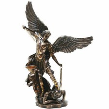 HUGE 48 Inch The Archange St. Michael Cold Cast Bronze Powder Statue picture