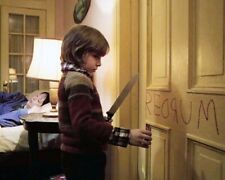 The Shining Danny Lloyd with knife by door Shelley Duvall asleep 24x36 Poster picture