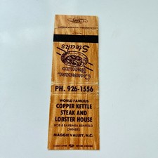 Copper Kettle Steak B Benfield Maggie Valley NC Vintage Matchbook Cover 4MB100-4 picture