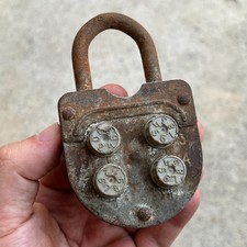 Old Vintage Russian Soviet USSR Military Padlock Lock. picture