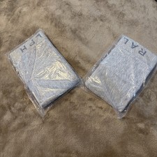 Vtg 90s Ralph Lauren Home Jersey Pillowcases Set of 2 Grey Made in USA Deadstock picture