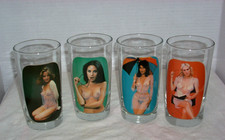 Set of ( 4 ) Vintage Sip n Strip Drinking Glasses Nude Women Nice Condition picture