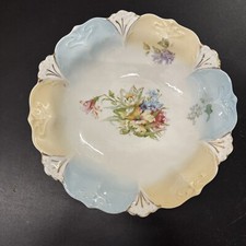 Gorgeous Antique Porcelain Art Nouveau Bowl Plate Flowers picture