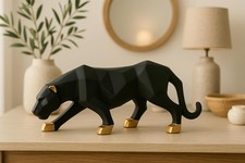 Premium Black and Golden Panther Home Decor/Stylish Panther Statue for Modern Ho picture