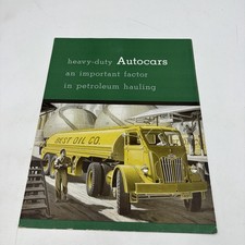 1950s Autocar Petroleum Tanker Truck Sales Brochure Oil Gas Hauling Foldout picture