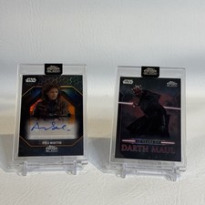 2024 Topps Chrome Black Star Wars Lot(2) Peli Motto Orange Auto /25 Darth Maul picture
