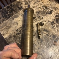 ANTIQUE 9” TALL Brass TURKISH Ottoman GARANTI SPICE Coffee GRINDER PEPPER MILL picture