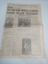 1963 Indianapolis Star JFK Funeral Newspaper Complete Nov 26 John F Kennedy picture