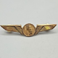 Vintage Pakistan International Airlines PIA Pilot Wings Pin Metal Gold Hat Badge picture
