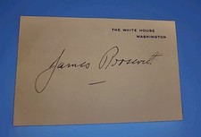 Signed James Roosevelt II White House Card FDR Son WWII Navy Cross picture