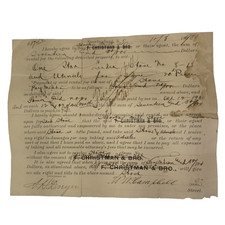 1890 Antique VTG Rent Contract Spartanburg SC F. Christman & Bro. W.M. Campbell picture