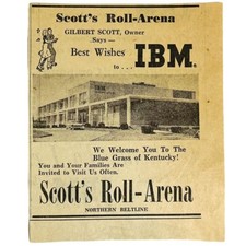 Vtg 1959 Lexington KY Newspaper Ad Scott's Roll Arena Skating Rink Welcome IBM picture