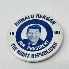 1980 Ronald Reagan For President The Right Republican Campaign Button Pinback picture
