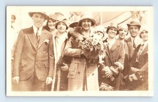 Old Vintage Photo MEN WOMEN GROUP PICTURE VICTORIAN ERA PEOPLE FLOWERS SNAPSHOT picture