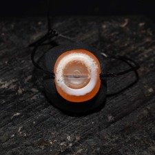 Ancient Tibetan Luk Mik Goat Eye Agate Bead Natural Banded One Eye Dzi  Amulet picture