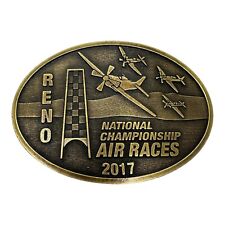 2017 Reno National Championship Air Race Brass Belt Buckle Vintage NOS AB picture