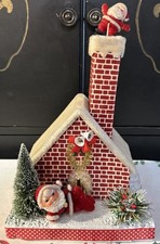 Vintage RARE Putz Home  Musical Climbing Santa Decorated Festive Working HTF picture