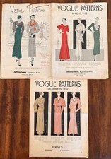 Three Vintage 1932 Vogue Pattern Preview Fashion Magazine Brochures picture