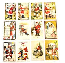 #2 Postcards Lot of 12 Antique Early 1900s Assorted Santa picture