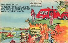 Camping Campers Scenic View, Comic Humor, Vintage Postcard picture