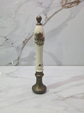 Vintage Beer Pump Handle Brass & Ceramic Hunting Scene Beer Tap Pull picture