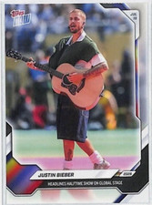 2026 Topps Now #JB01 Justin Bieber Headlines Halftime Show On Global Stage Card picture