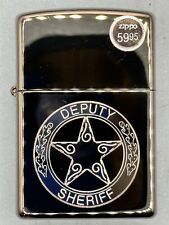 Vintage 2005 Deputy Sheriff High Polish Black Ice Zippo Lighter NEW picture