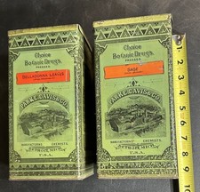 Antique Parke Davis & Co Choice Botanic Drugs Tins Belladonna & Sage Detroit picture