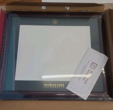 Michigan State University MSU Diploma Frame Green Mat Wood Framing Success... picture
