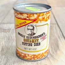 Vintage Orville Redenbachers Gourmet Popping Corn Mini Tin Can Collectible Empty picture