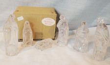 Vintage Silvestri Nativity Scene Set Iridescent Glass 6 Pieces 4'' Taiwan picture