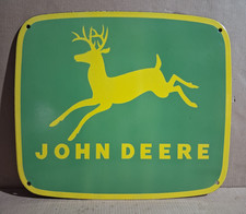 John Deere porcelain Enamel Sign 20 x 17 Inches 1 Sided picture