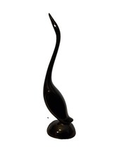 Vtg Mid Century Modern ARNEL’S black Ceramic Crane Bird Egret Figurine MCM picture