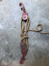 Vintage Durbin-Durco Block and Tackle Pulley System with Rope - St. Louis MO picture