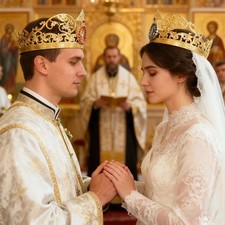 Eastern Orthodox Wedding Crowns Stefana Set Gold Gilded Church Ceremony picture