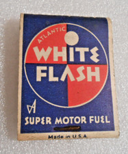 FULL - 1930's WHITE FLASH GASOLINE Matchbook. Unused & Unstruck. Near Mint. picture