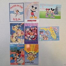8 Vintage Disney Florida Postcards Lot Mickey Astronauts Balloon NOS 80s 90s picture