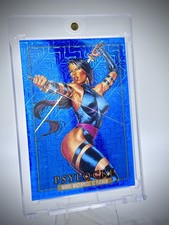 2025 Skybox Marvel Masterpieces 92 Platinum PSYLOCKE #65 Blue Traxx Parallel picture