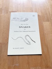 Vintage Key To The Snakes Joshua Tree National Monument Field Guide Pamphlet picture