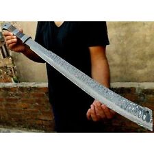 Custom Handmade Sword Damascus Steel Full Tang Viking Sword Survival Outdoor cam picture