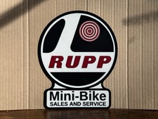 CUSTOM VINTAGE RUPP MINI BIKE SNOWMOBILE KART 3D SALES AND SERVICE PLAQUE SIGN picture