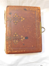 Antique Victorian Leather Photo Album CDV Poughkeepsie NY 75 Identified Photos picture