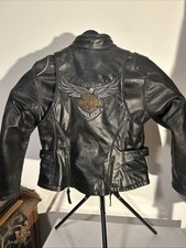 Harley Davidson 115th Anniversary Women's Leather Riding Jacket Medium Petite picture