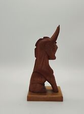 Vintage Hand Carved Wood Wooden Donkey Figurine Ears Burro 9.5