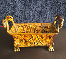 Vintage Mid-Century Hollywood Regency Footed Cast Metal Jardiniere Planter picture