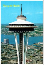 Space Needle Observation Deck Seattle WA Vintage Postcard 5P21-3 picture