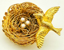 Vintage Jeanne Brooch Symbolic-New Life Good Luck Lovely Quality Collectible picture